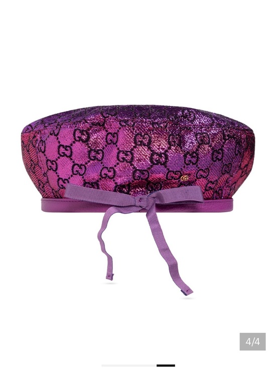 NWT Gucci Purple Sequined GG Beret Hat